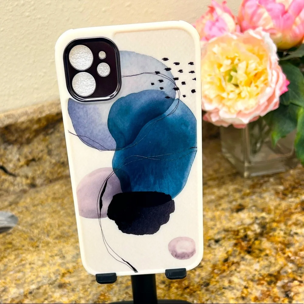 iPhone 11 Pro Max Phone Case, Watercolor Blue Art